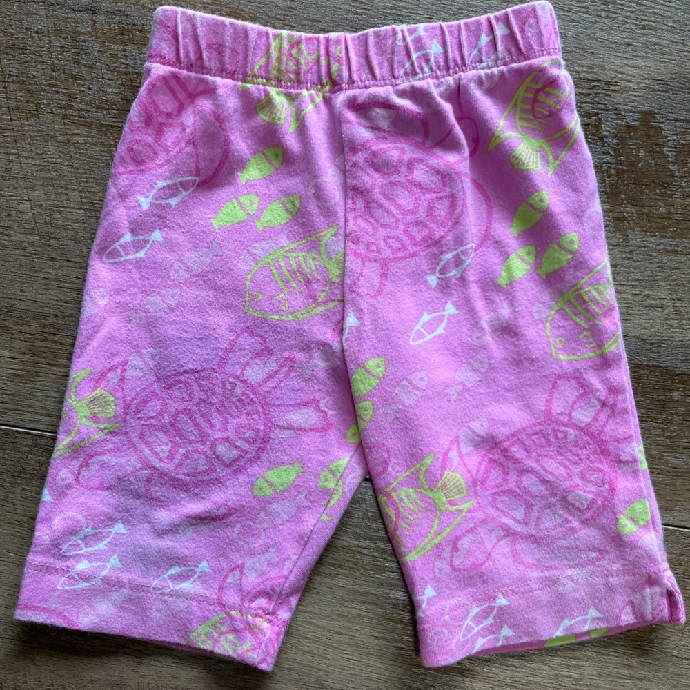 Pink Turtle Print Toddler Shorts
